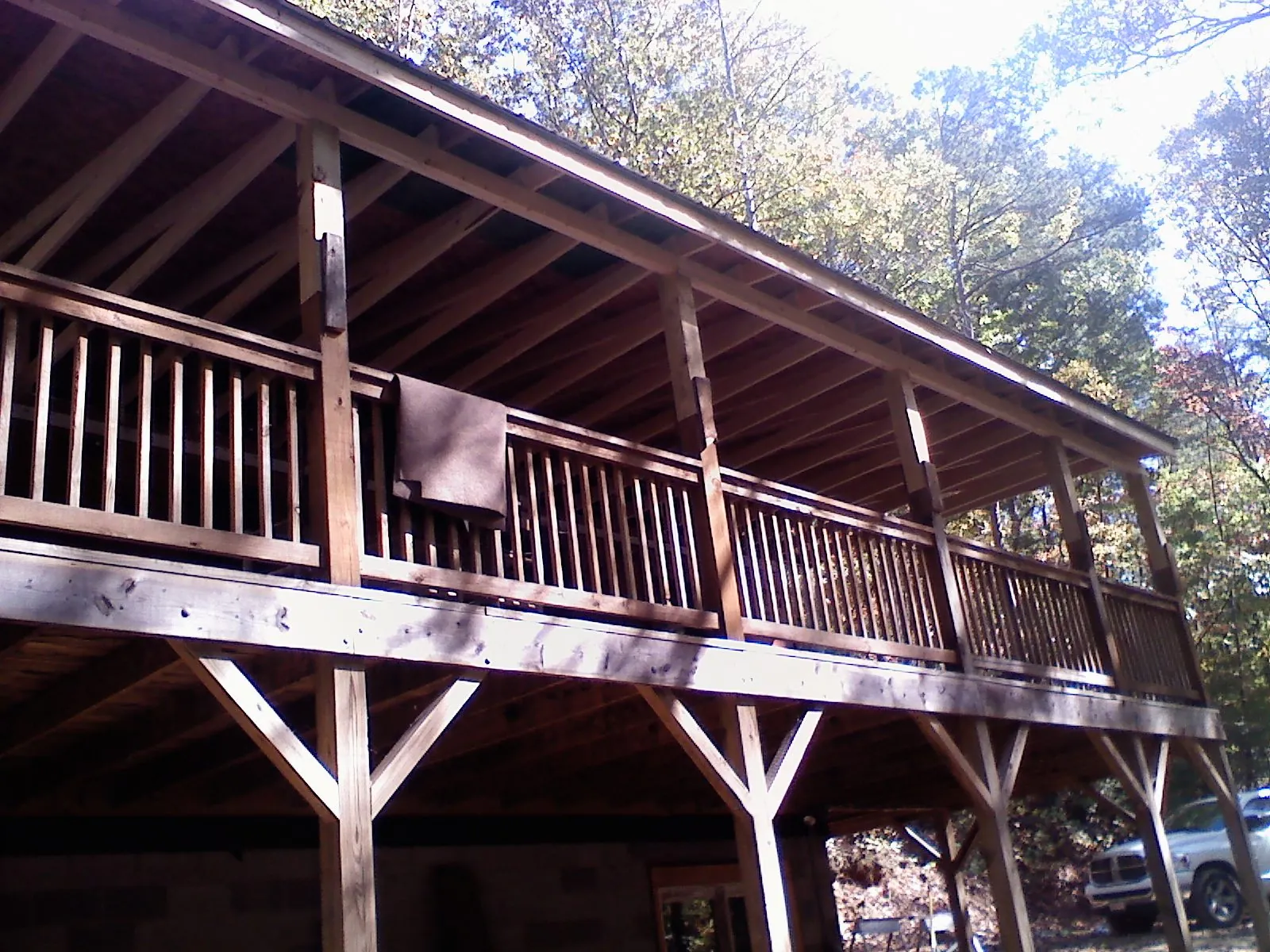 Timber framing under a new elevated porch and deck — Roof Leak Repair in Hydes by Roofing Brothers